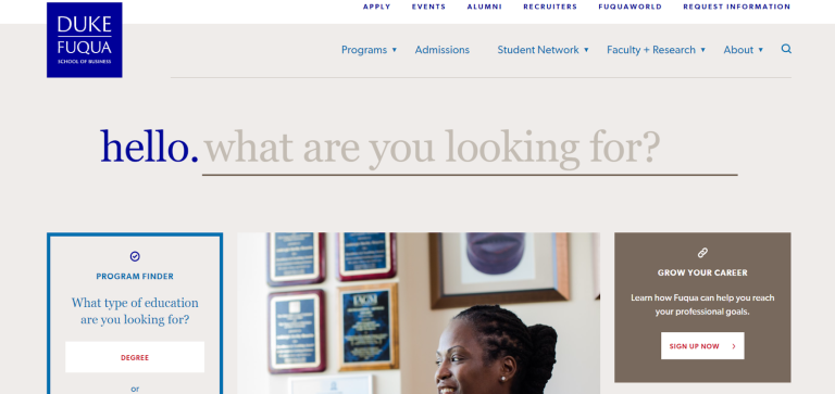 The Fuqua School of Business website