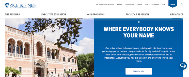 The Rice Business School website