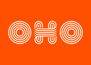 New OHO logo in white on orange background