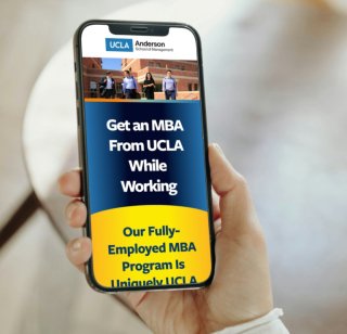 UCLA Anderson displayed on mobile phone