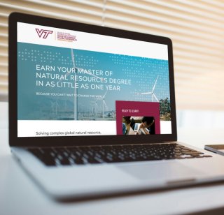 Virginia Tech website displayed on laptop