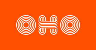 The OHO logo in white on an orange background